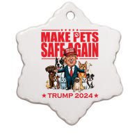 Make Pets Safe Again Trump 2024 Funny Cartoon Ceramic Star Ornament