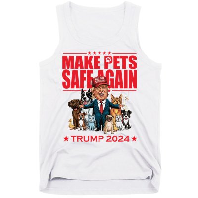 Make Pets Safe Again Trump 2024 Funny Cartoon Tank Top