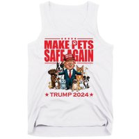 Make Pets Safe Again Trump 2024 Funny Cartoon Tank Top