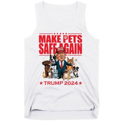 Make Pets Safe Again Trump 2024 Funny Cartoon Tank Top