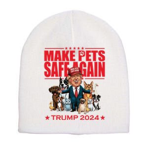 Make Pets Safe Again Trump 2024 Funny Cartoon Short Acrylic Beanie