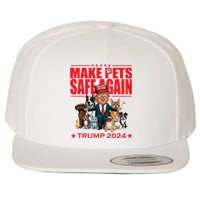 Make Pets Safe Again Trump 2024 Funny Cartoon Wool Snapback Cap