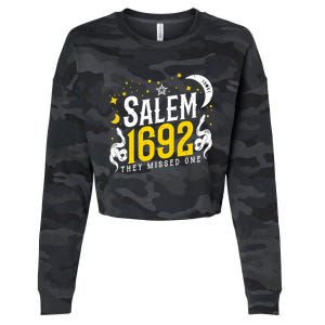 Moon Phases Salem 1692 They Missed One For Witch Halloween Gift Cropped Pullover Crew