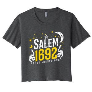 Moon Phases Salem 1692 They Missed One For Witch Halloween Gift Women's Crop Top Tee