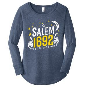 Moon Phases Salem 1692 They Missed One For Witch Halloween Gift Women's Perfect Tri Tunic Long Sleeve Shirt