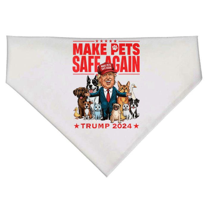 Make Pets Safe Again Trump 2024 Save Our Pets America Back USA-Made Doggie Bandana