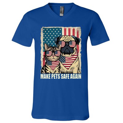 Make Pets Safe Again Eating The Dogs Cats Election V-Neck T-Shirt