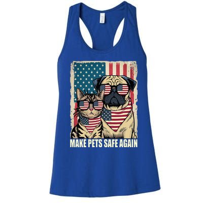 Make Pets Safe Again Eating The Dogs Cats Election Women's Racerback Tank