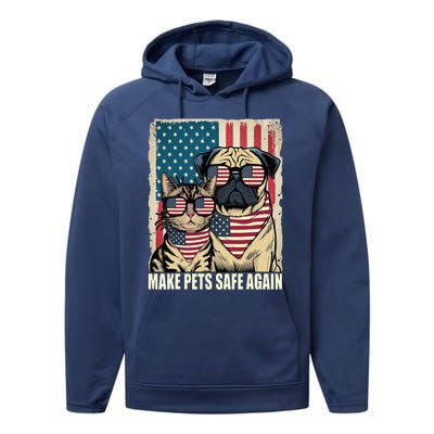 Make Pets Safe Again Eating The Dogs Cats Election Performance Fleece Hoodie