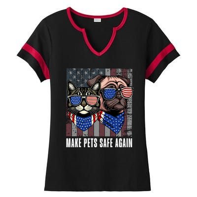 Make Pets Safe Again Trump Harris Debate Eating The Dogs Cat Ladies Halftime Notch Neck Tee