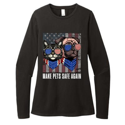 Make Pets Safe Again Trump Harris Debate Eating The Dogs Cat Womens CVC Long Sleeve Shirt