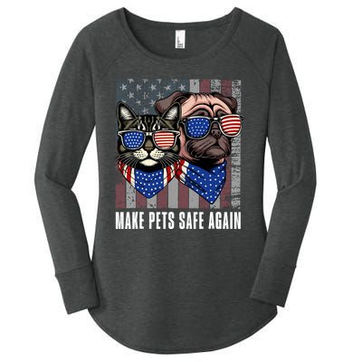 Make Pets Safe Again Trump Harris Debate Eating The Dogs Cat Women's Perfect Tri Tunic Long Sleeve Shirt