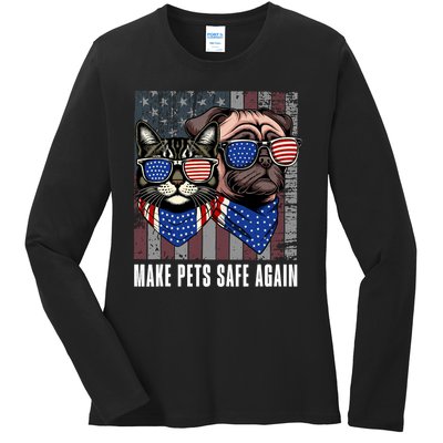 Make Pets Safe Again Trump Harris Debate Eating The Dogs Cat Ladies Long Sleeve Shirt