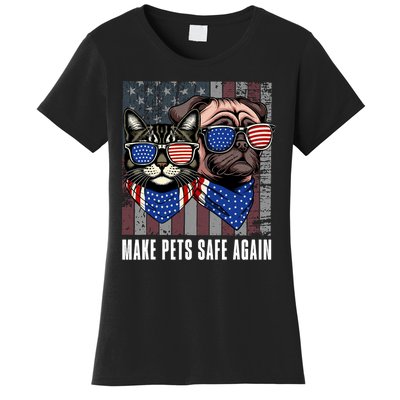 Make Pets Safe Again Trump Harris Debate Eating The Dogs Cat Women's T-Shirt