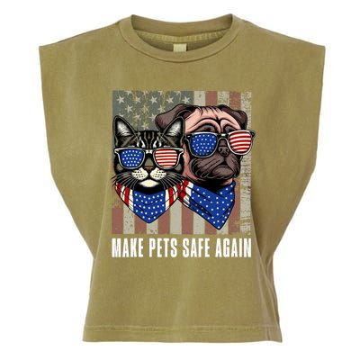 Make Pets Safe Again Trump Harris Debate Eating The Dogs Cat Garment-Dyed Women's Muscle Tee