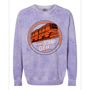 Monorail Please Stand Clear Of The D.O.O.R.S English Spanish Colorblast Crewneck Sweatshirt