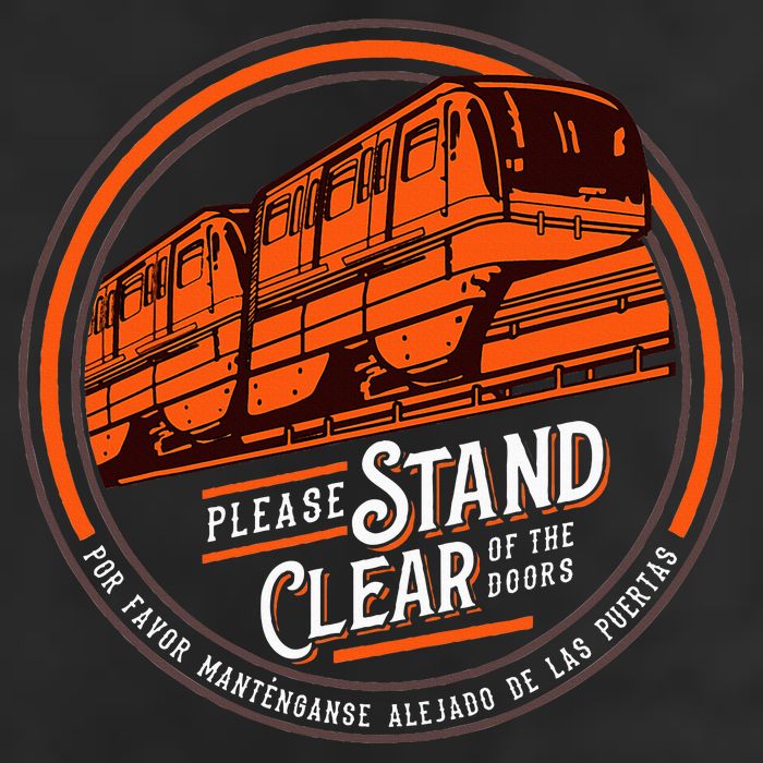Monorail Please Stand Clear Of The D.O.O.R.S English Spanish Cool Comfort Performance Bucket Hat