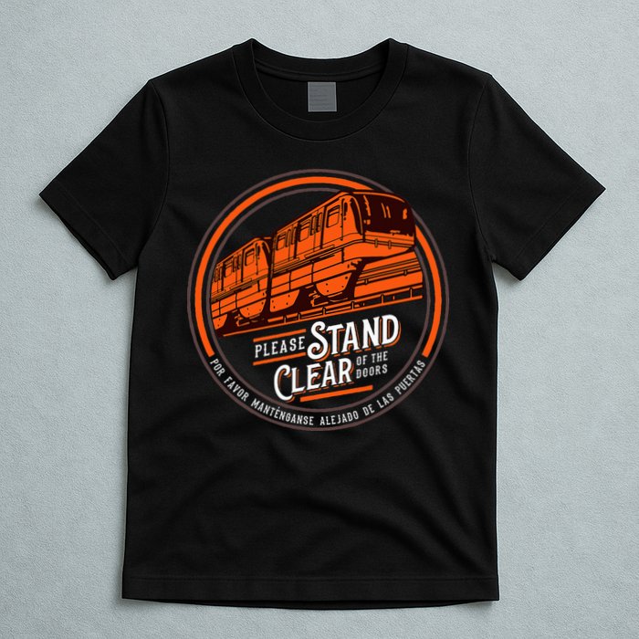 Monorail Please Stand Clear Of The D.O.O.R.S English Spanish T-Shirt