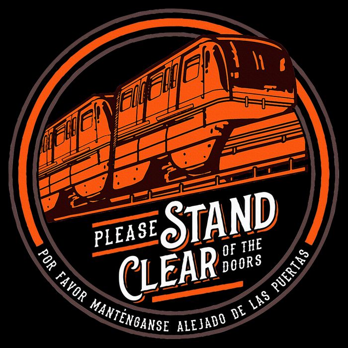 Monorail Please Stand Clear Of The D.O.O.R.S English Spanish 7-Panel Snapback Hat