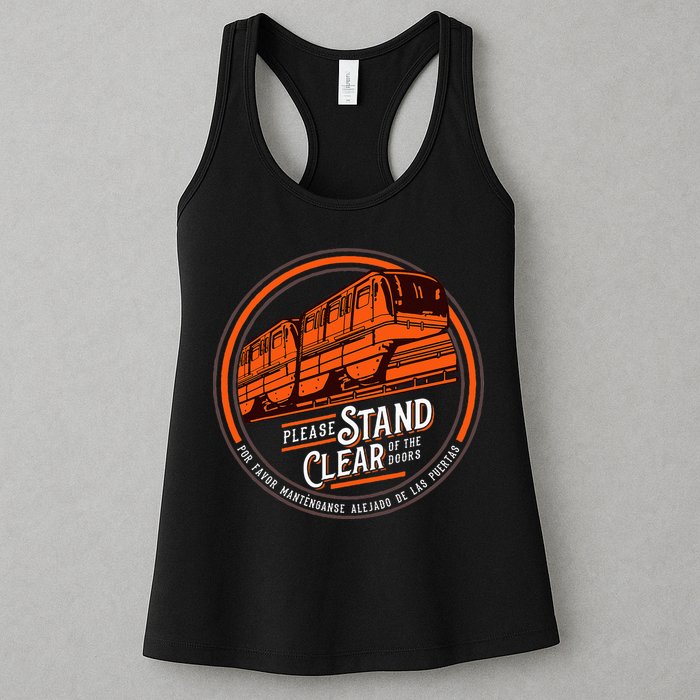 Monorail Please Stand Clear Of The D.O.O.R.S English Spanish Womens Tank Top