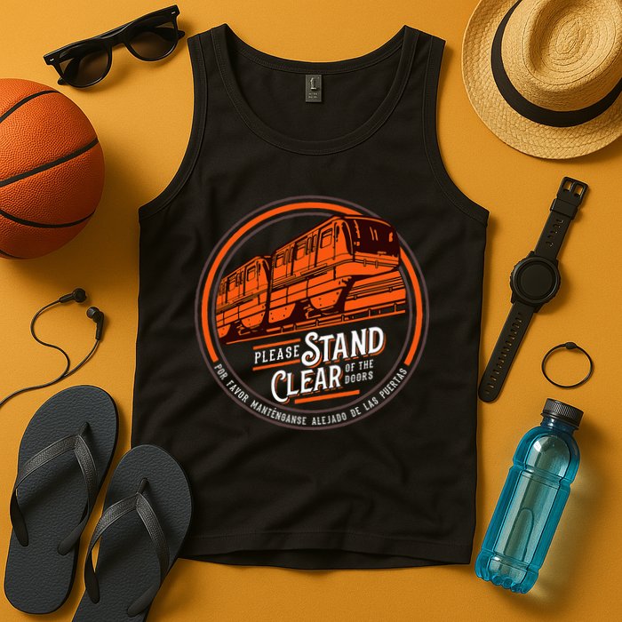 Monorail Please Stand Clear Of The D.O.O.R.S English Spanish Tank Top