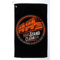 Monorail Please Stand Clear Of The D.O.O.R.S English Spanish Golf Towel