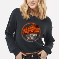 Monorail Please Stand Clear Of The D.O.O.R.S English Spanish Cropped Pullover Crew