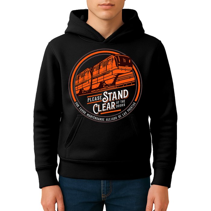 Monorail Please Stand Clear Of The D.O.O.R.S English Spanish Kids Hoodie