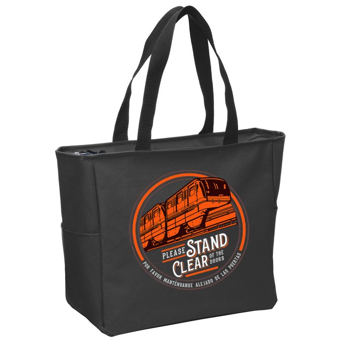 Monorail Please Stand Clear Of The D.O.O.R.S English Spanish Zip Tote Bag