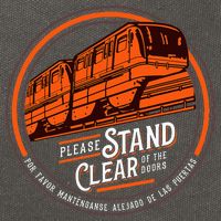 Monorail Please Stand Clear Of The D.O.O.R.S English Spanish Cotton Canvas Backpack