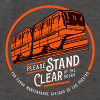 Monorail Please Stand Clear Of The D.O.O.R.S English Spanish Vector Backpack