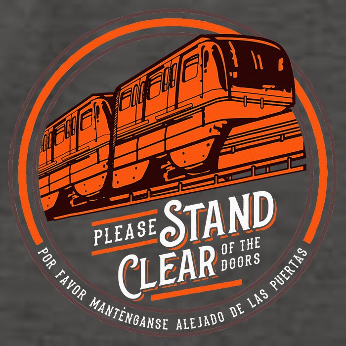 Monorail Please Stand Clear Of The D.O.O.R.S English Spanish Vector Backpack