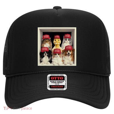 Make Pets Safe Again Democratic Republican High Crown Mesh Back Trucker Hat
