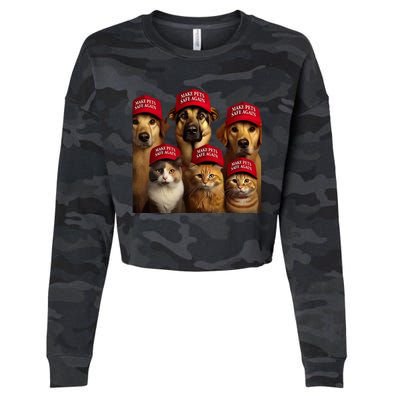 Make Pets Safe Again Cats And Dogs 2024 Debate Cropped Pullover Crew