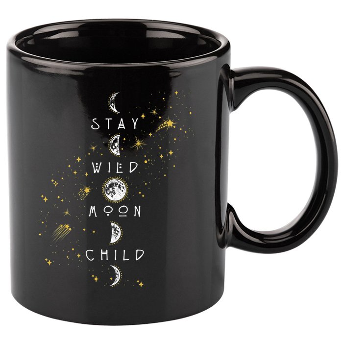 Moon Phase Stay Wild Moon Child Gift Idea 11oz C Handle Ceramic Mug