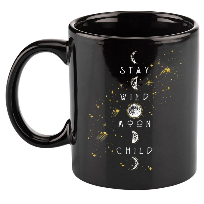 Moon Phase Stay Wild Moon Child Gift Idea 11oz C Handle Ceramic Mug
