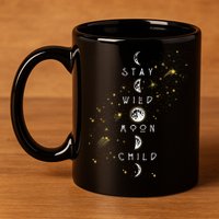 Moon Phase Stay Wild Moon Child Gift Idea 11oz C Handle Ceramic Mug