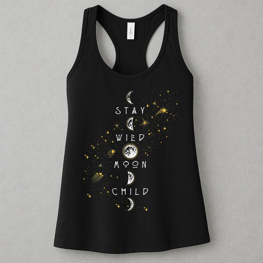 Moon Phase Stay Wild Moon Child Gift Idea Womens Tank Top