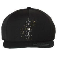 Moon Phase Stay Wild Moon Child Gift Idea Wool Snapback Cap