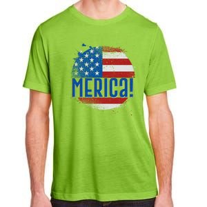 Merica Paint Splatter American USA Flag Adult ChromaSoft Performance T-Shirt