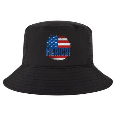 Merica Paint Splatter American USA Flag Cool Comfort Performance Bucket Hat