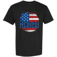 Merica Paint Splatter American USA Flag Garment-Dyed Heavyweight T-Shirt