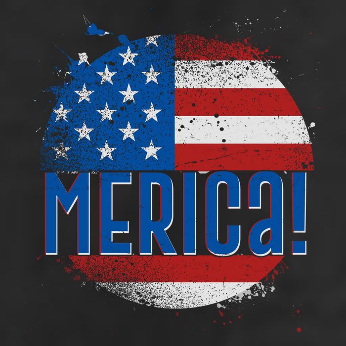 Merica Paint Splatter American USA Flag Garment-Dyed Heavyweight T-Shirt