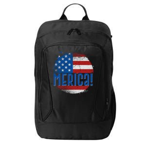 Merica Paint Splatter American USA Flag City Backpack