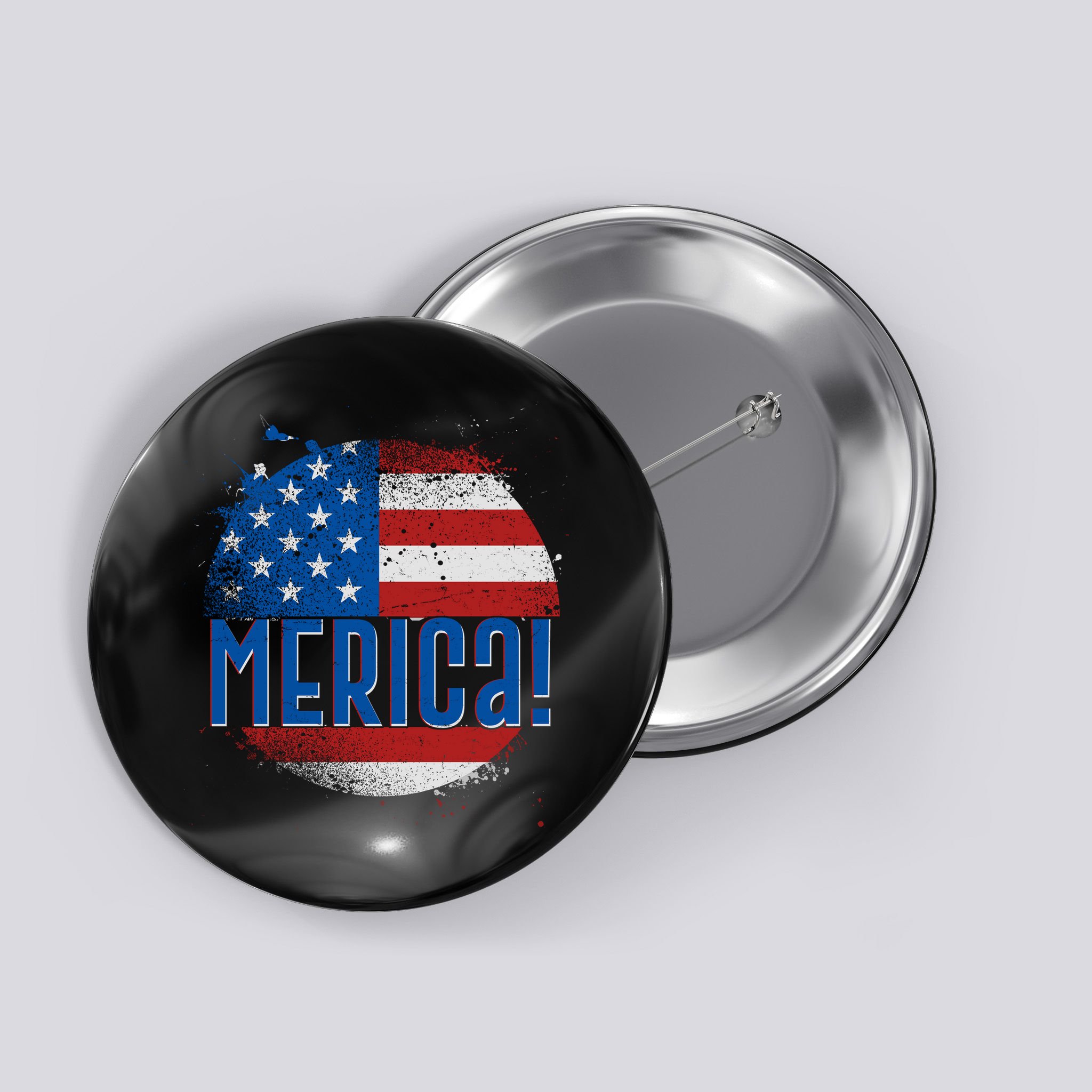 Merica Paint Splatter American USA Flag Button