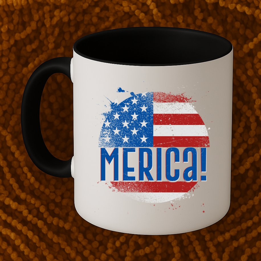 Merica Paint Splatter American USA Flag Mug