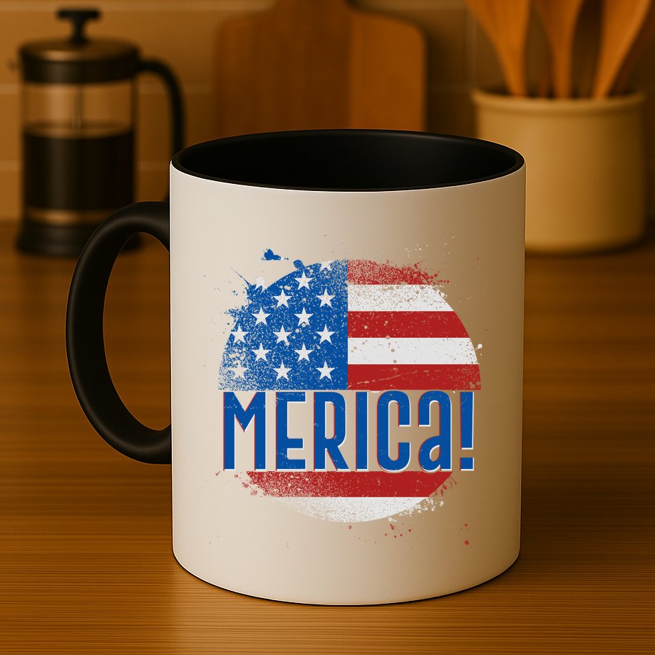 Merica Paint Splatter American USA Flag Mug