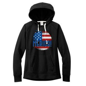 Merica Paint Splatter American USA Flag Women's Fleece Hoodie