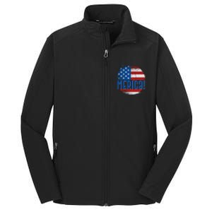 Merica Paint Splatter American USA Flag Core Soft Shell Jacket