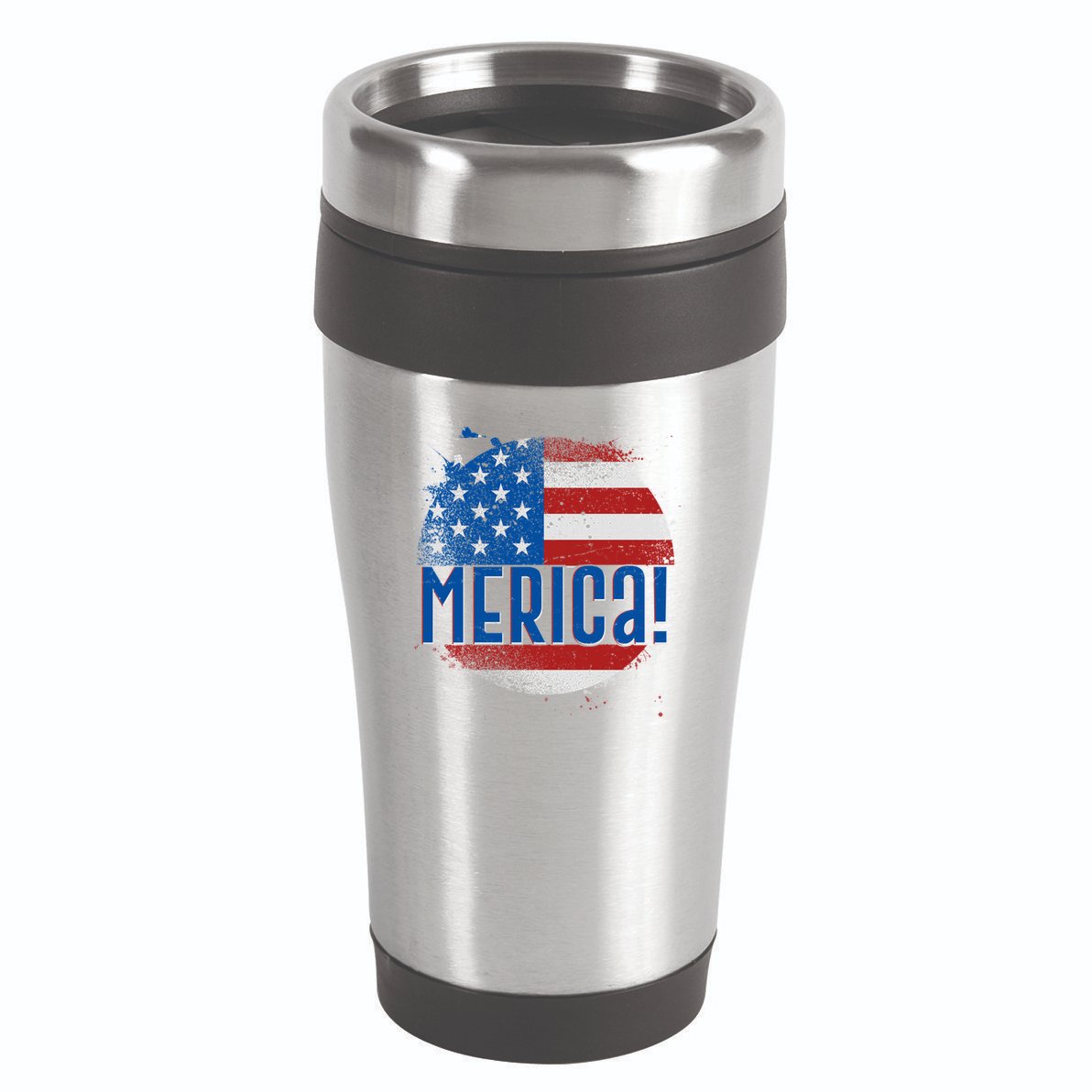 Merica Paint Splatter American USA Flag 16oz Travel Tumbler